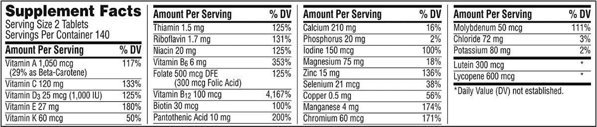 Salud y Equipamiento Médico - Multivitaminico 280 tab Centrum 1