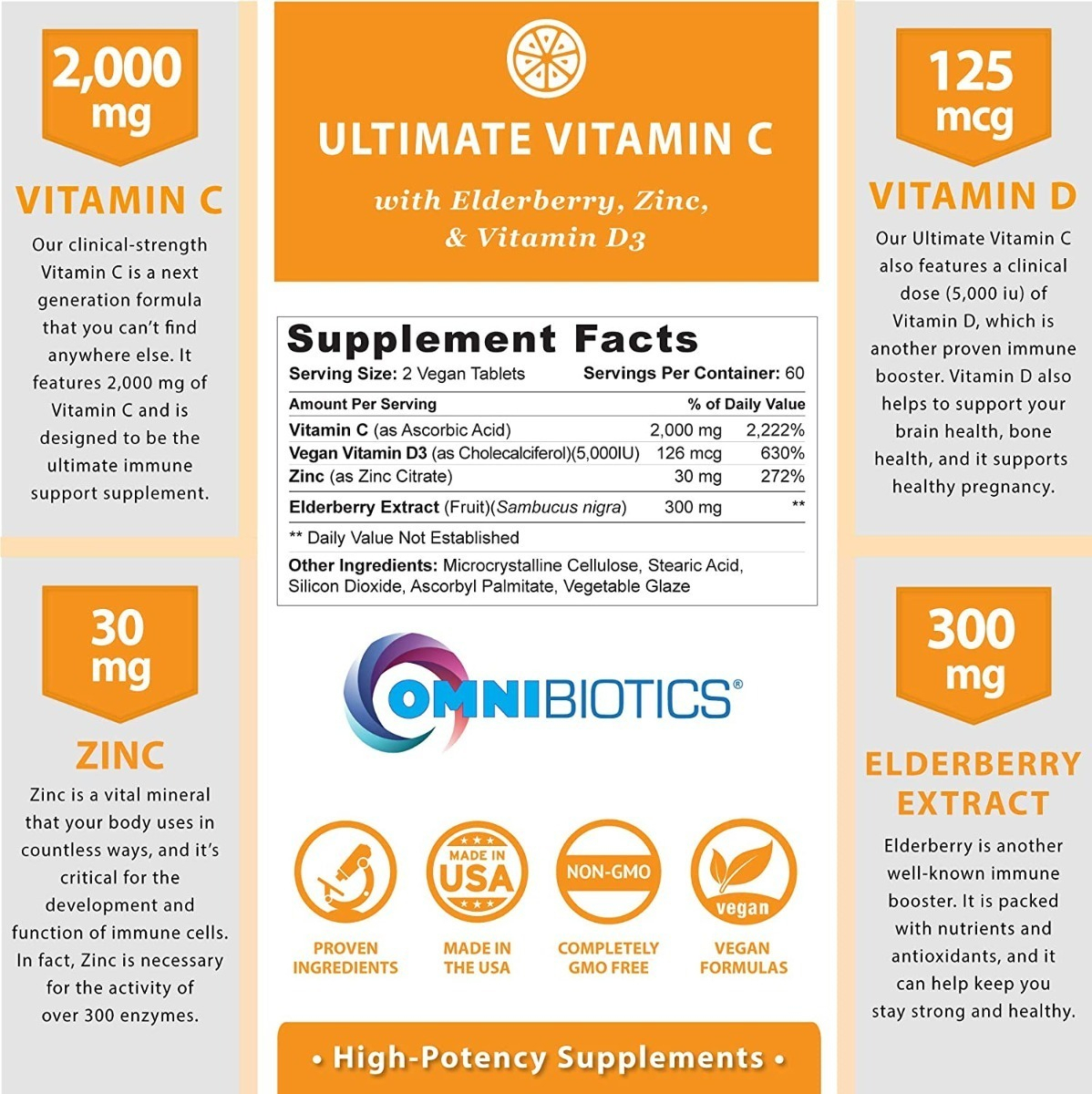 Salud y Equipamiento Médico - Vitamina C 120 Tab Omnibiotics - U - Unidad A $2772 1