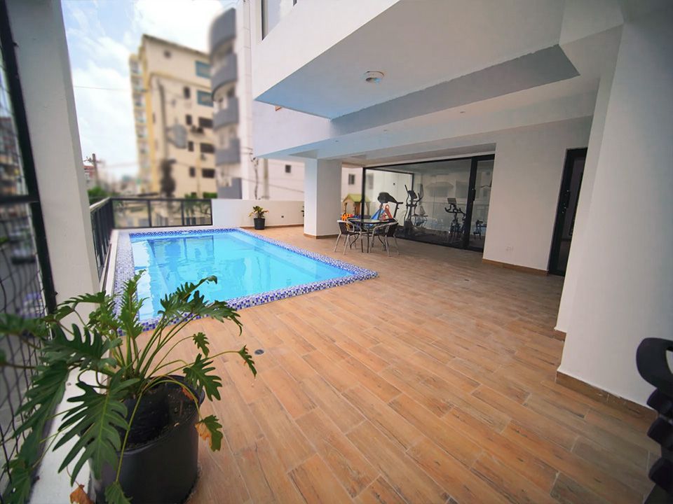 apartamentos - Se alquila apartamento  amueblado con piscina y Gym en Evaristo Morales 6