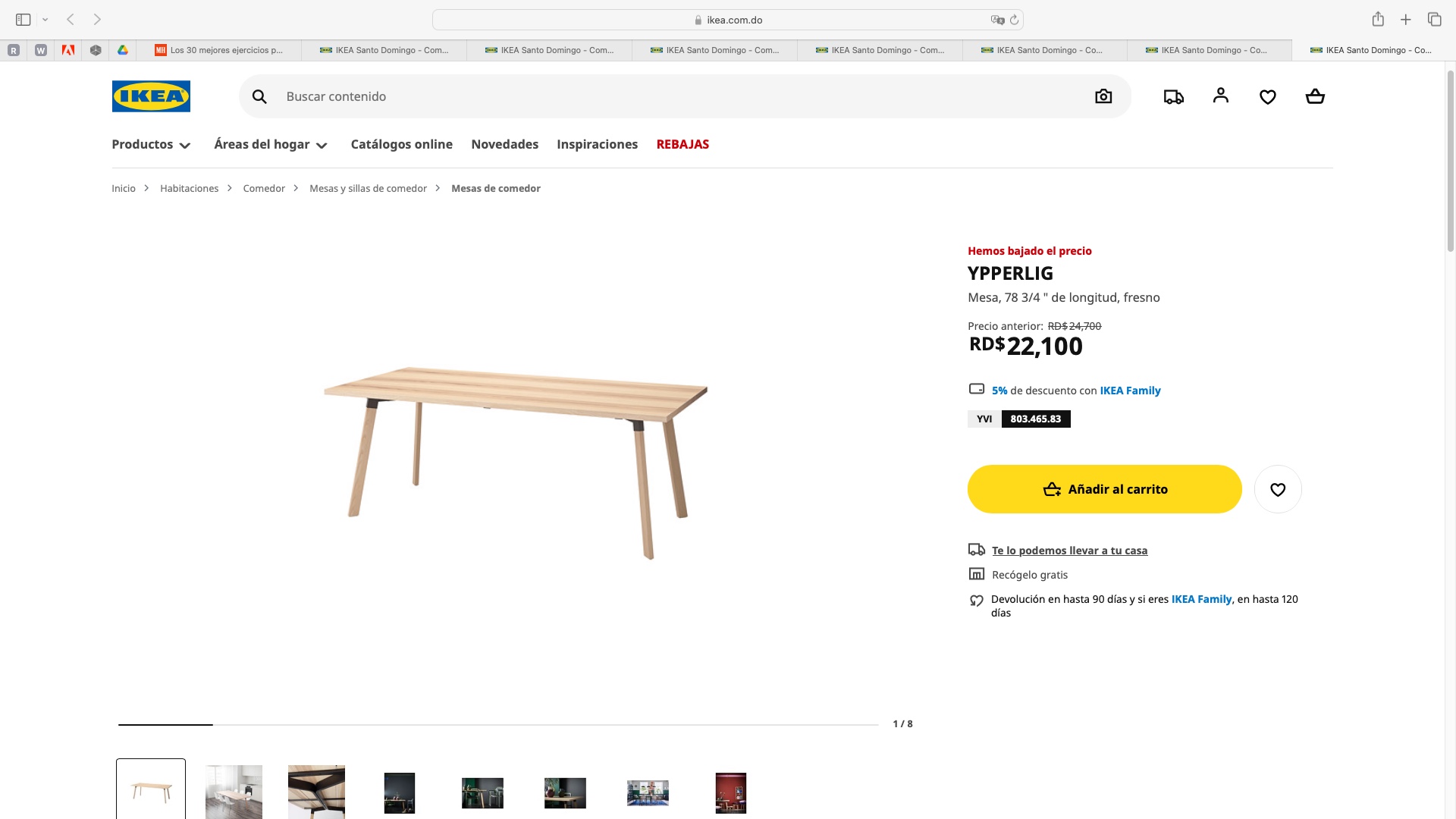 decoración y accesorios - Comedor de 8 sillas ikea 10/10. 2
