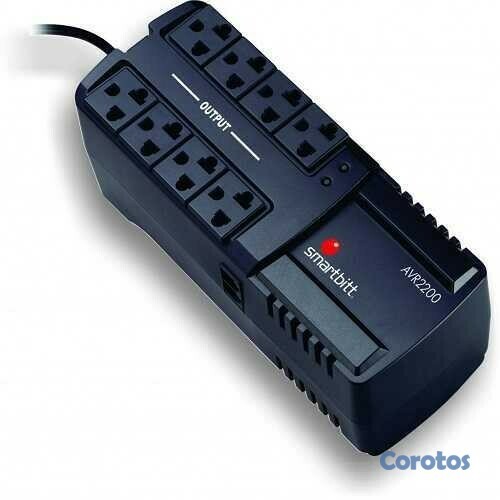 computadoras y laptops - REGULADO DE VOLTAJESMARTBITT 2200VA/1100W,CON 8 SALIDAS ALTA CALIDAD   1