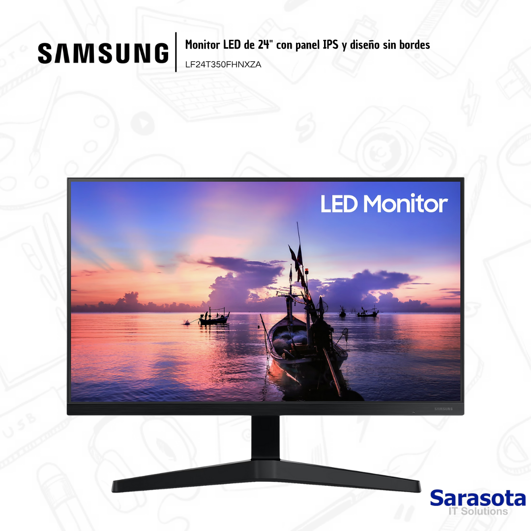 computadoras y laptops - Monitor LED  de 24 con panel IPS y diseño sin bord