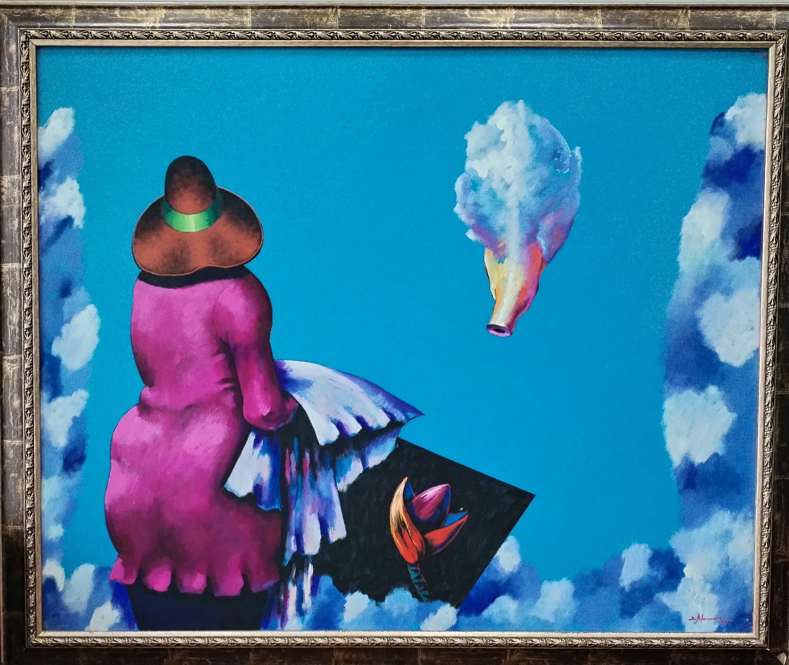 arte y antigüedades - Hermoso y colorido cuadro. Original de Dionisio Blanco. Sembradores 2