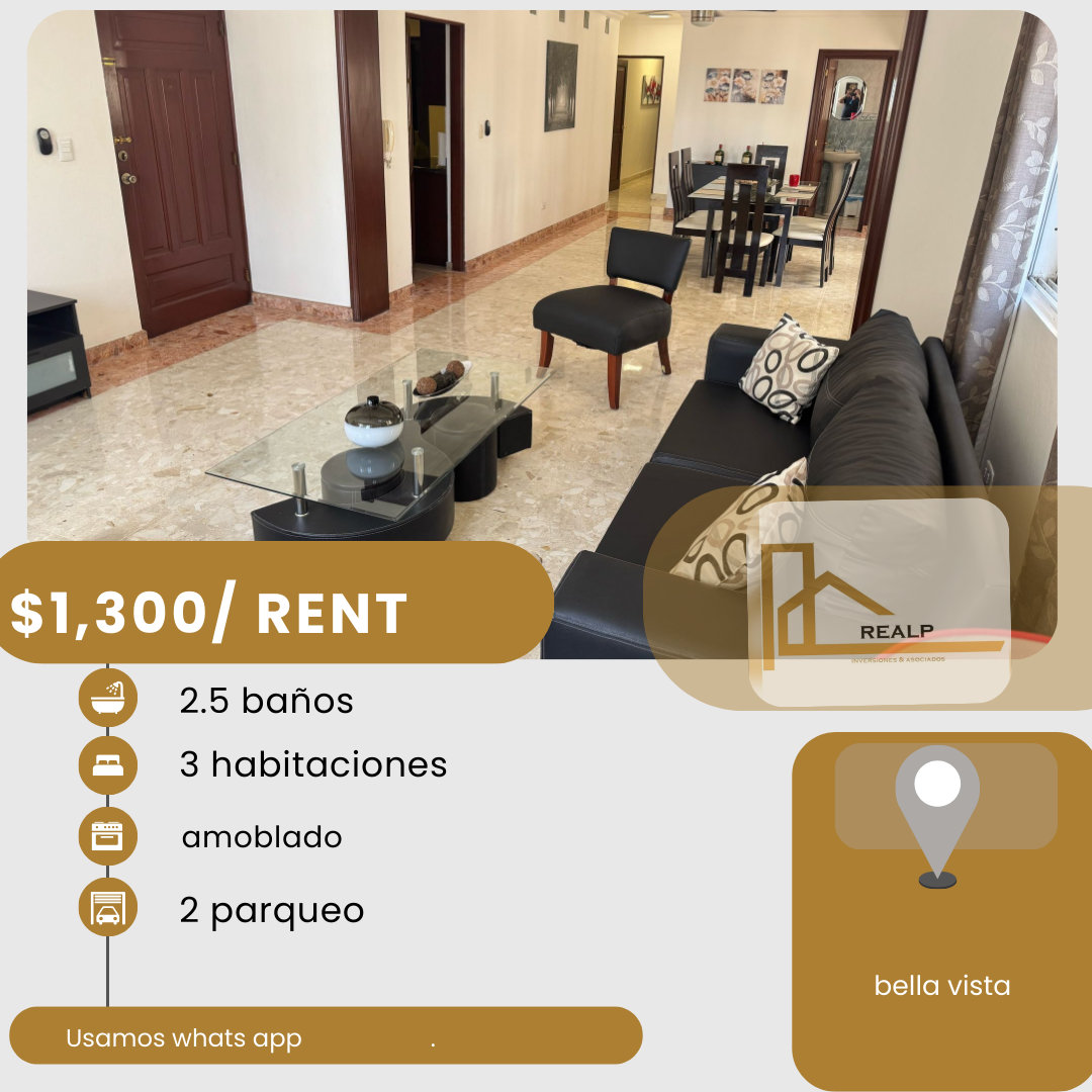 apartamentos - hermoso apartamento en bella vista  0