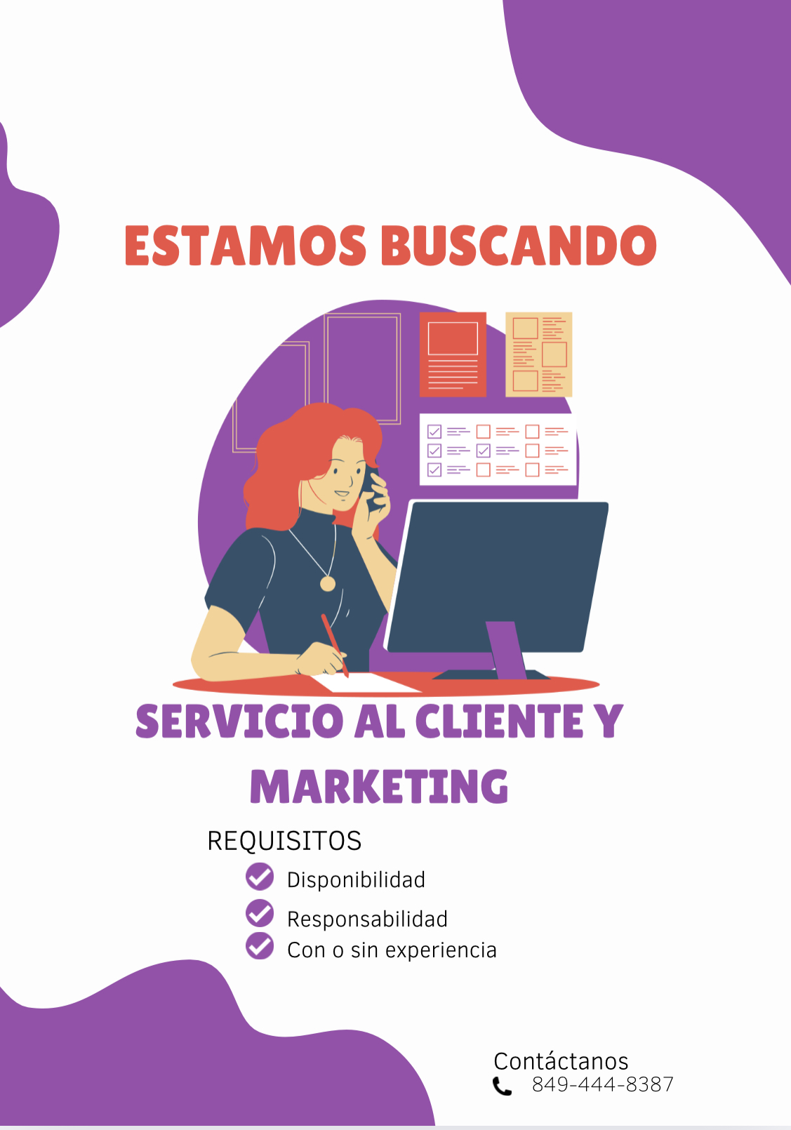 empleos disponibles - Se busca servicio al cliente y marketing digital  1