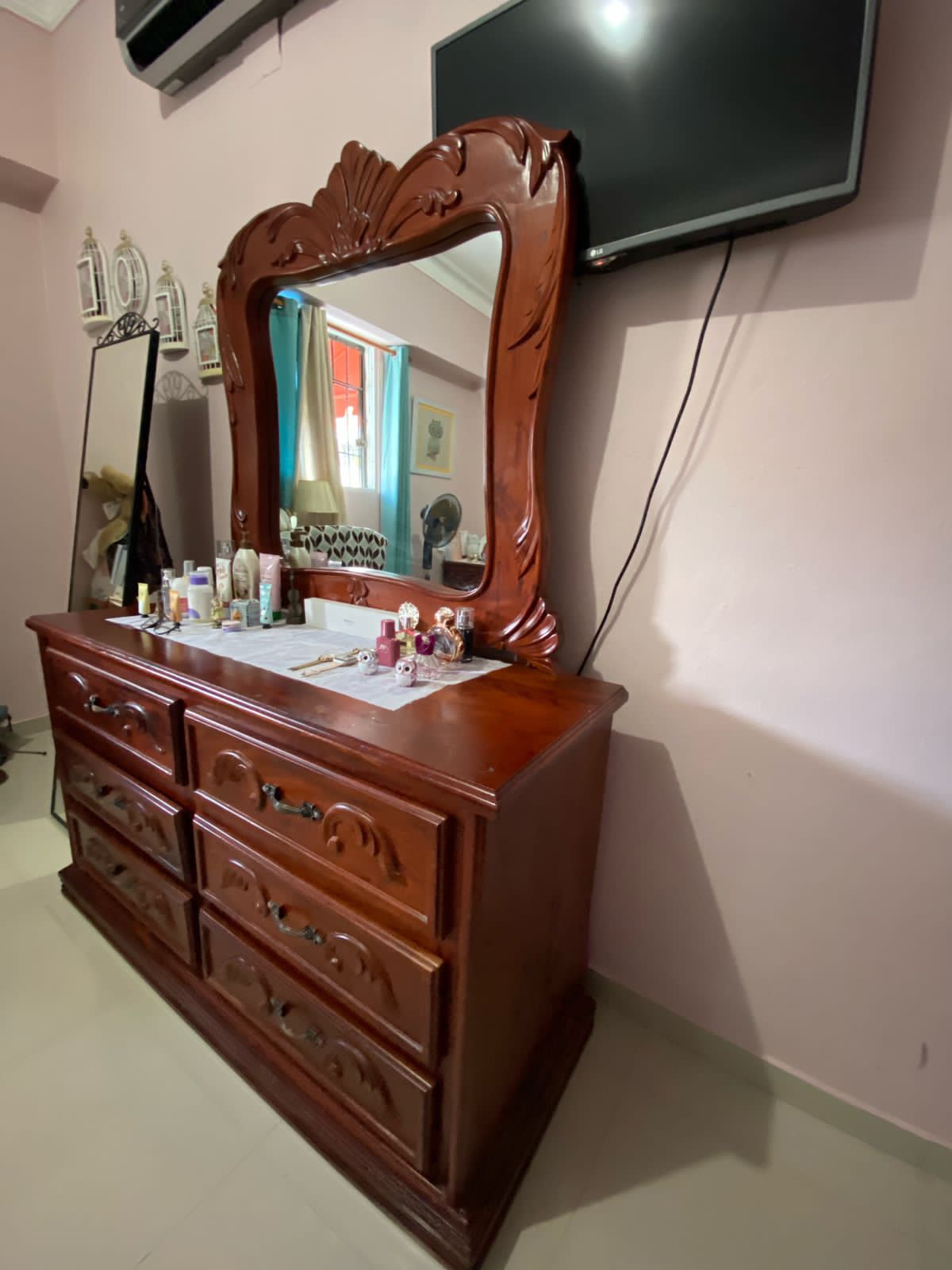 muebles y colchones - Juego de habitación en caoba 100% 4
