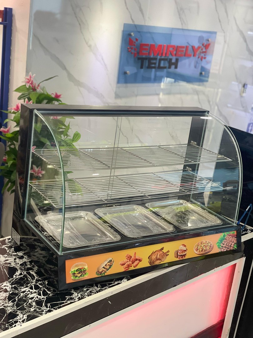 equipos profesionales - Vitrina exhibidora mostrador caliente de comida de 3 niveles 36 pulgadas 5