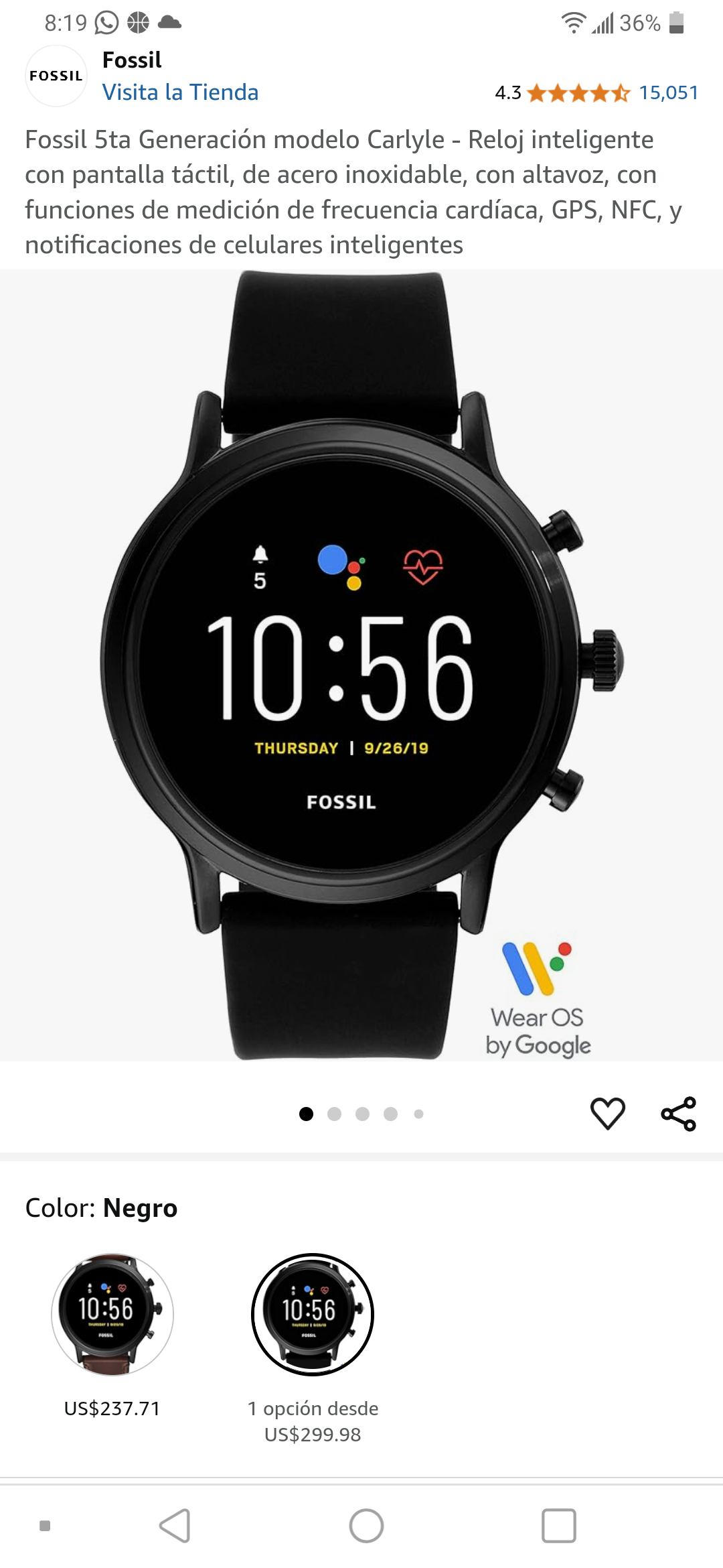 otros electronicos - Reloj fossil inteligente  0