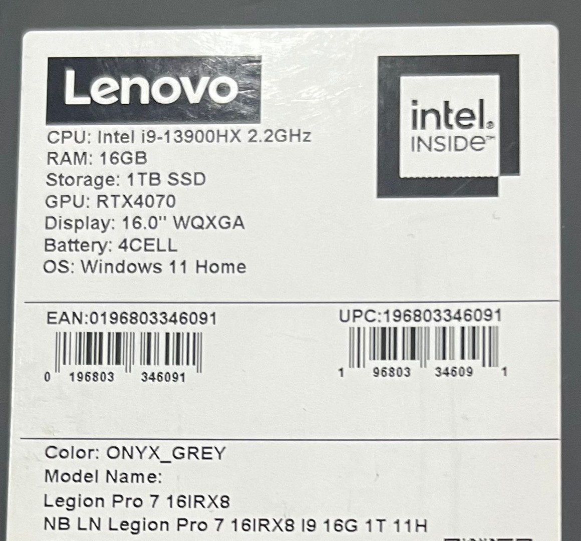 computadoras y laptops - LENOVO LEGION 7 PRO/16GB RAM/1TB SSD/RTX4070/16-inch/INTEL CORE i9-13VA  / NUEVA 2
