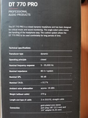 camaras y audio - Beyerdynamic DT 770 Pro 80 Ohms auriculares studio 10