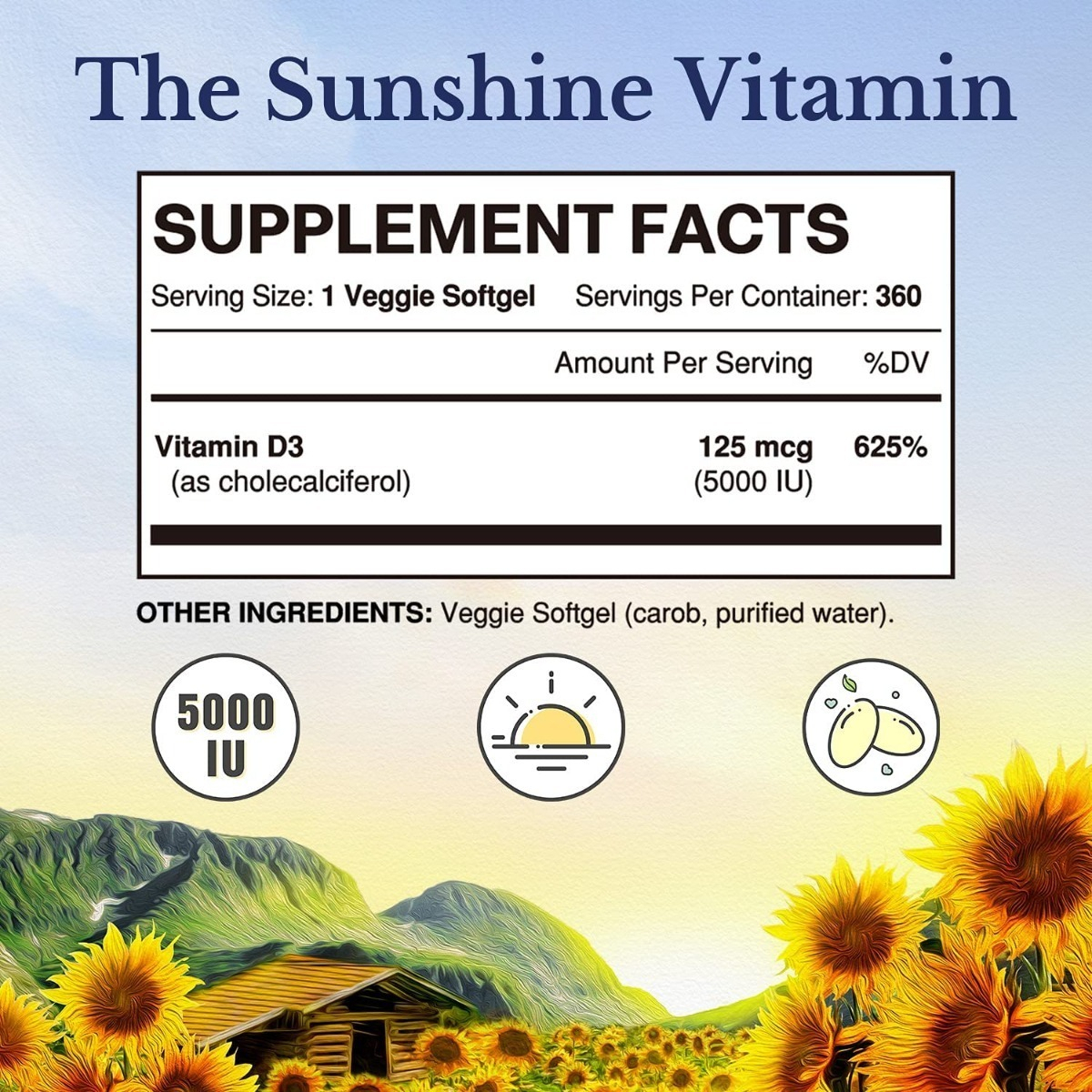 Salud y Equipamiento Médico - Vitamina D3 5000 Iu Vitalitown 1