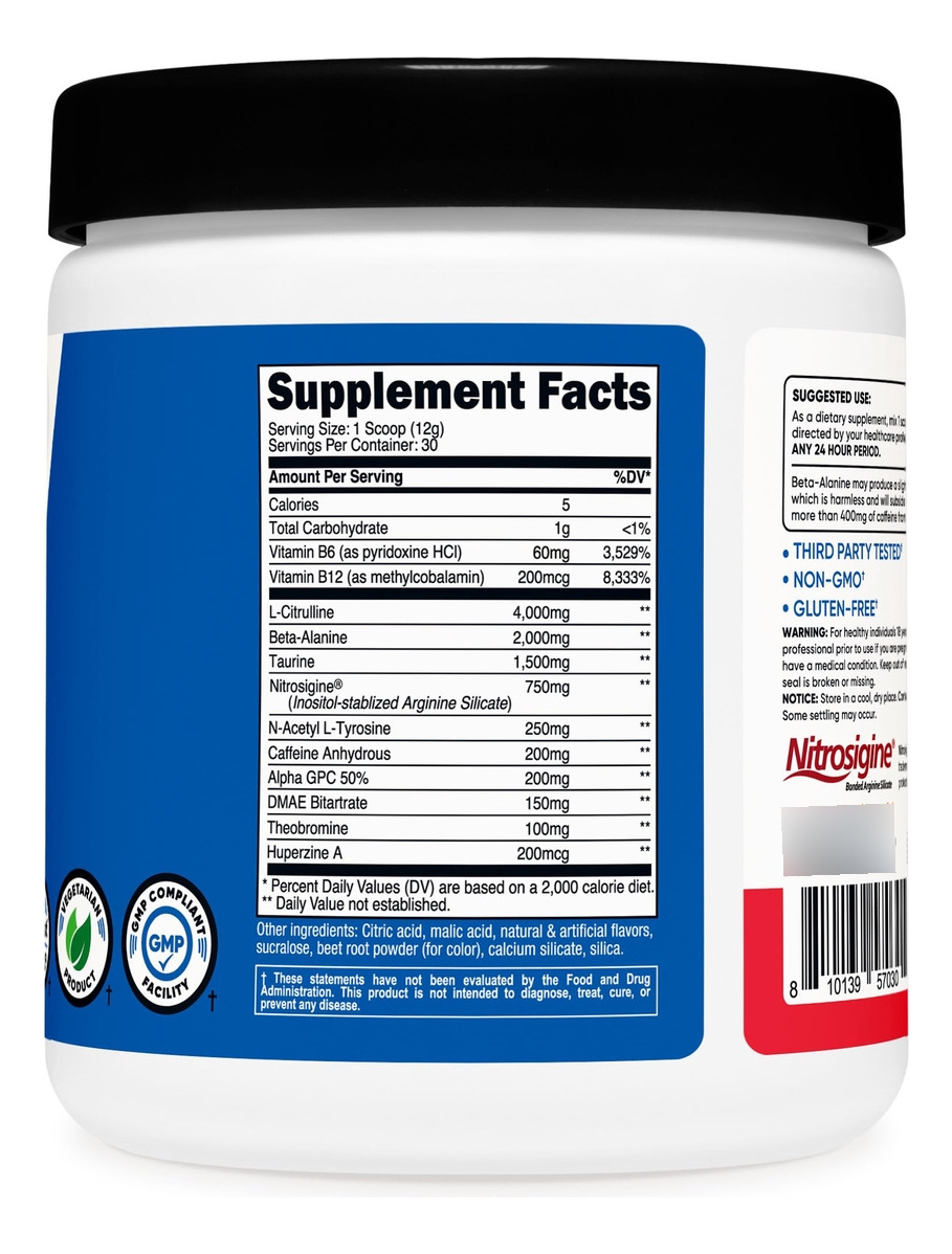 Salud y Equipamiento Médico - Polvo Complejo Pre-entrenamiento -nutricost 4