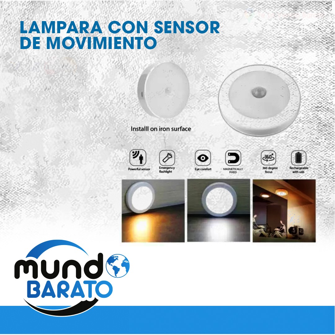 accesorios para electronica - Lámpara foco recargable LED sensor de movimiento de cuerpo LUZ 1