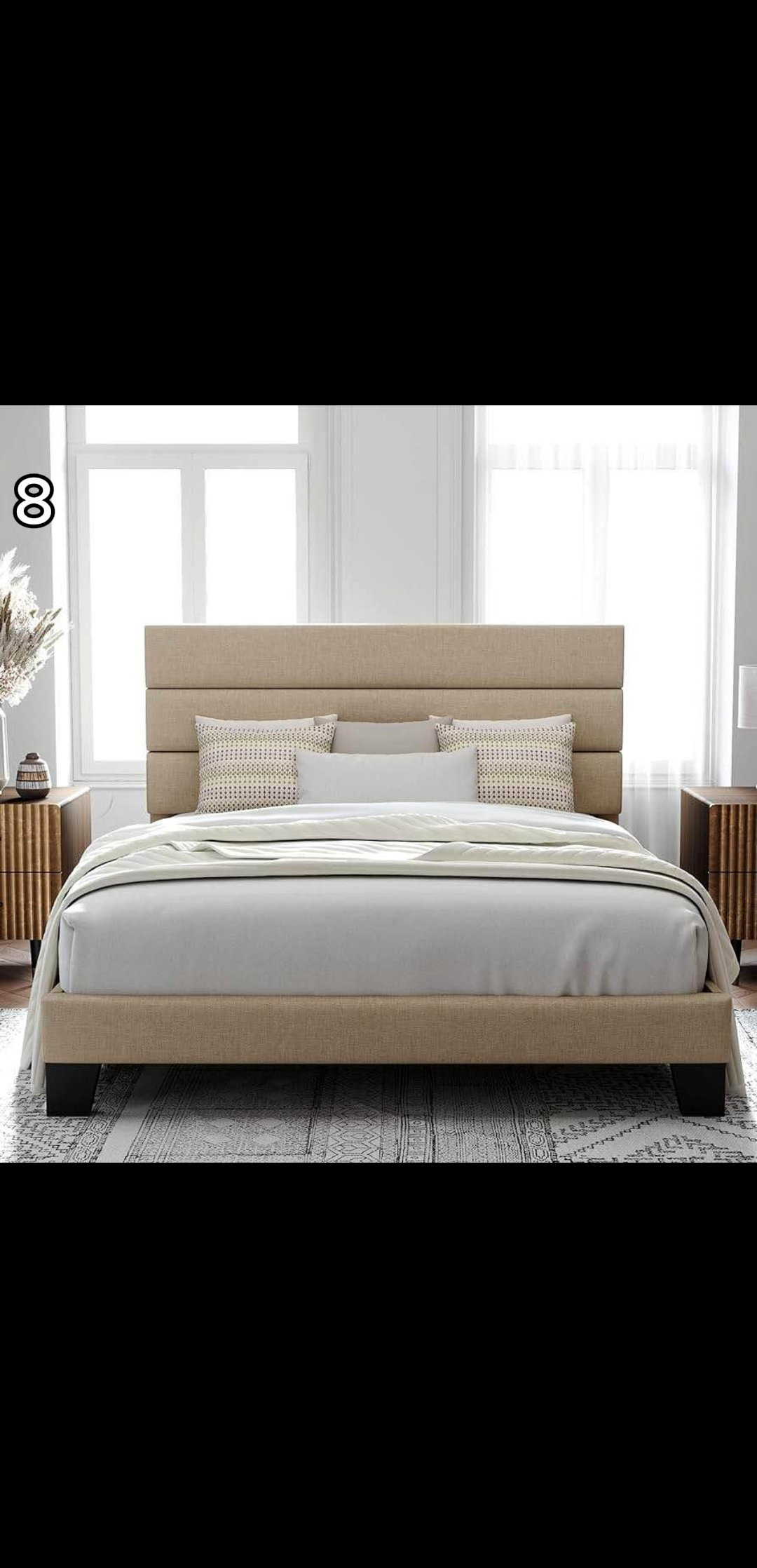 muebles y colchones - Base crema tapizada  disponible, envio gratis 0