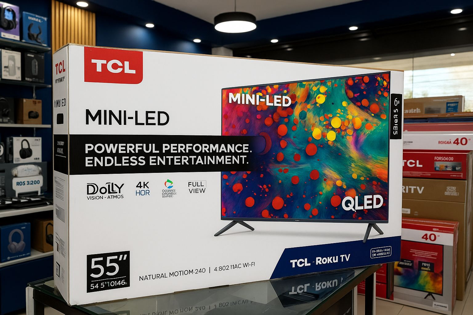 tv - TCL Smart TV Serie 6, 4K, con UHD, Dolby Vision, HDR, QLED Roku 55R635