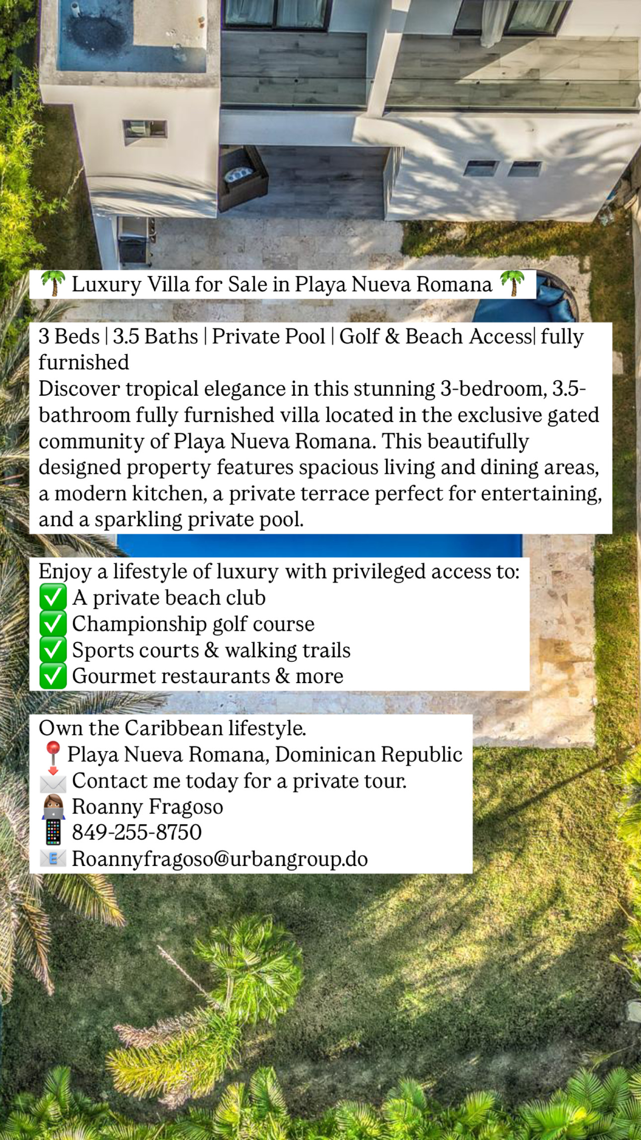 casas vacacionales y villas - 🌴Villa de Lujo de Venta en Playa Nueva Romana 🌴  7