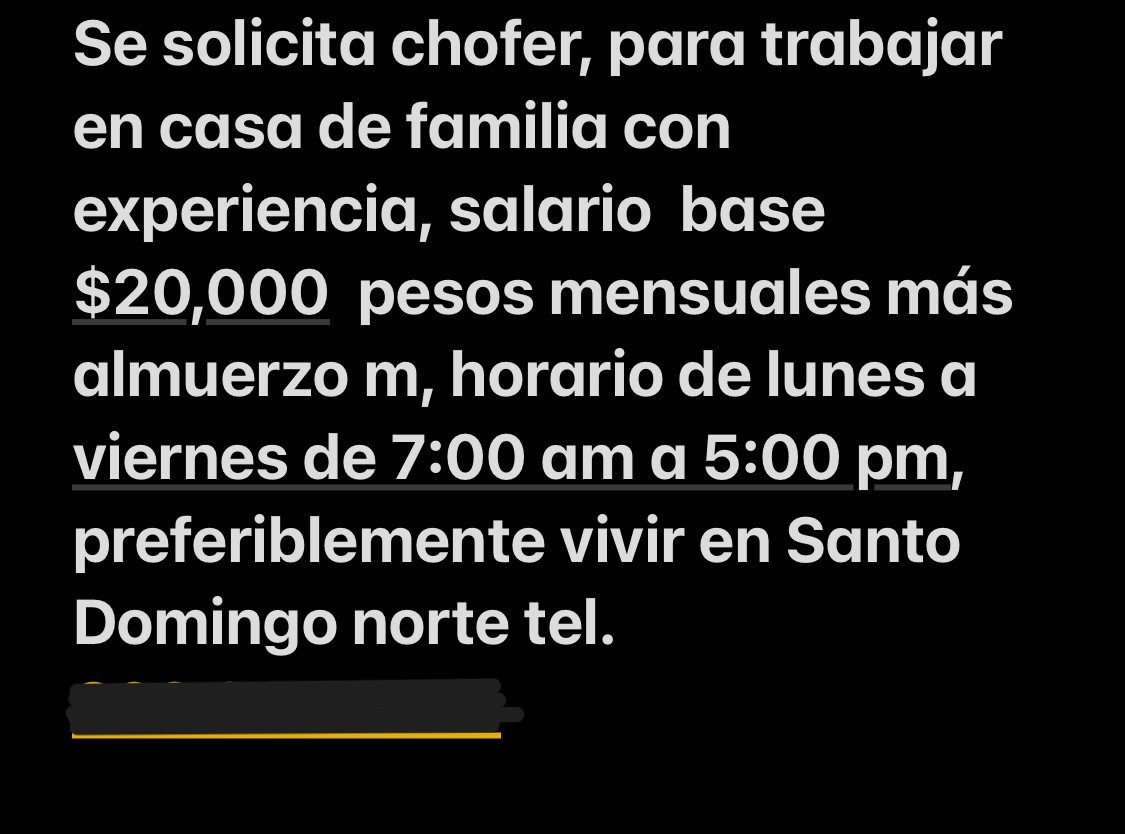 empleos disponibles - Chofer para casa de familia 