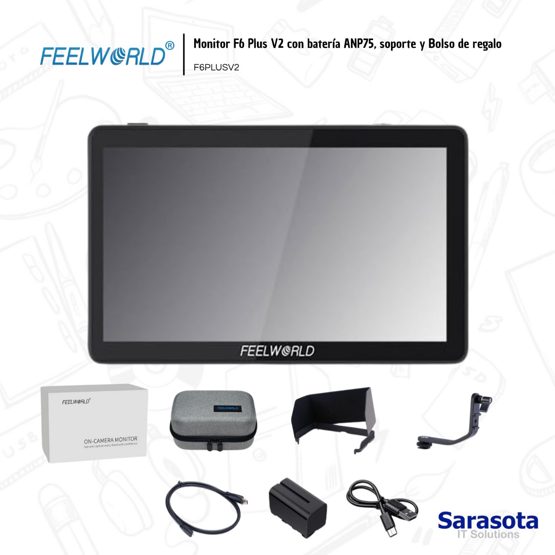 accesorios para electronica - Feelworld Monitor F6 Plus V2 con batería ANP75 0