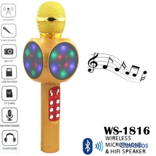 otros electronicos - Microfono Inalambrico Bluetooth Karaoke con Bocina Recargable Inhalambrico 6