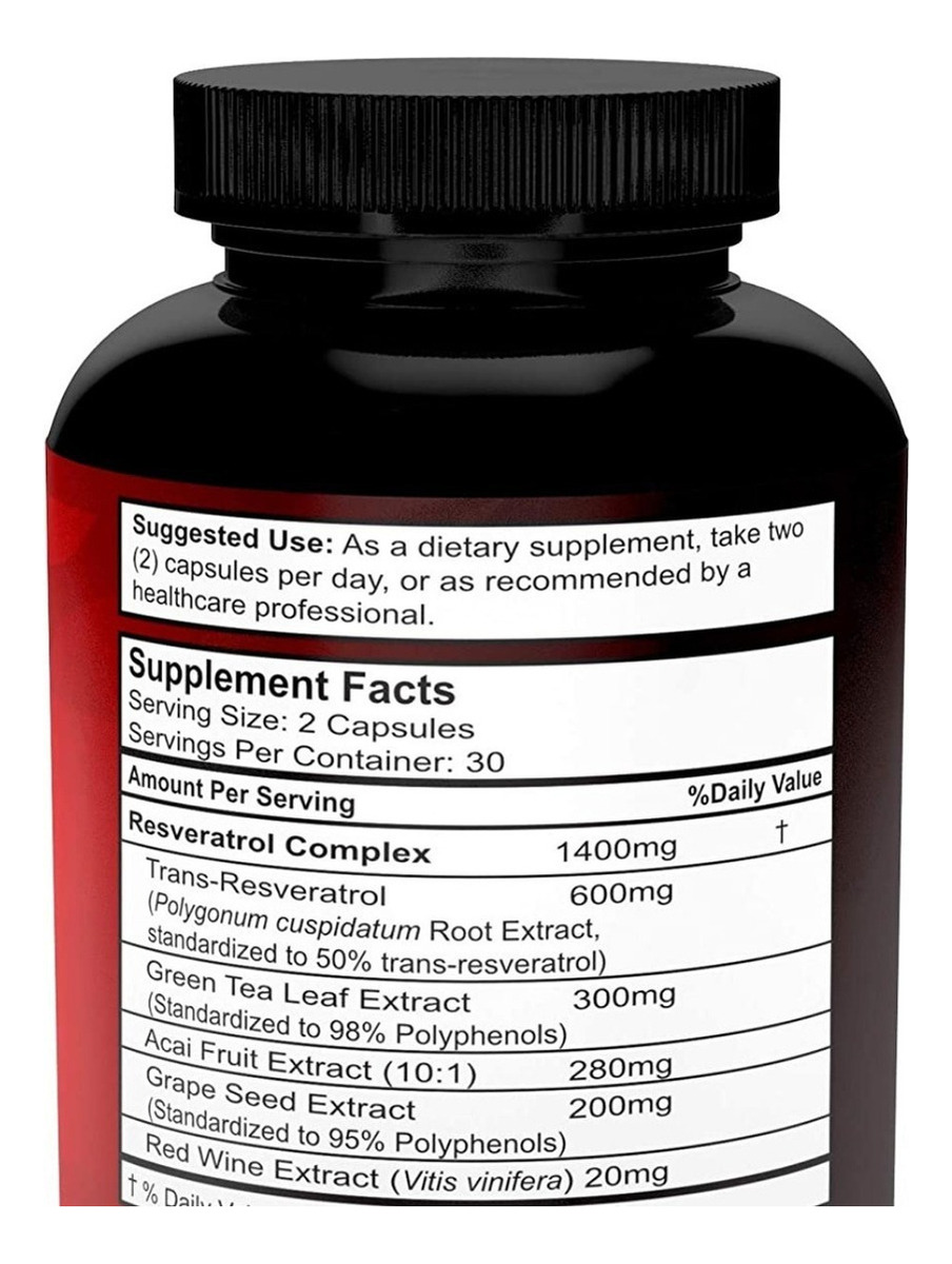 Salud y Equipamiento Médico - Resveratrol 60 cap Divine Bounty -  Unidad 1