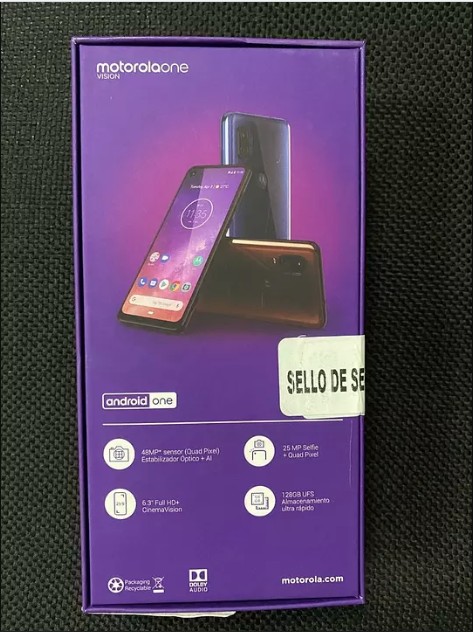 celulares y tabletas - Vendo Motorola One Vision de 128 GB, usado, con su caja y todos sus accesorios. 1