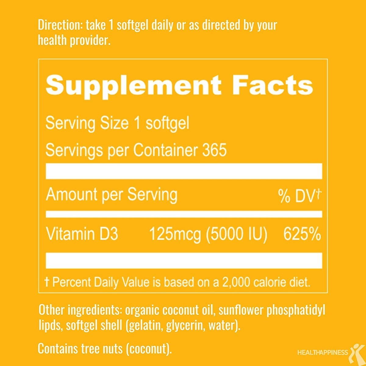 Salud y Equipamiento Médico - Vitamina D3 5000 Iu Upnourish 1