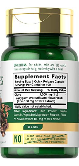 Salud y Equipamiento Médico - Suplemento De Clavo 1000mg 100cap Carlyle 1
