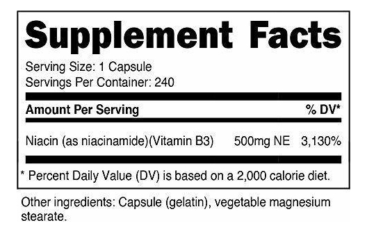 Salud y Equipamiento Médico - Nutricost Niacinamida (vitamina B3) 500 Mg, 240 Cápsulas - 1