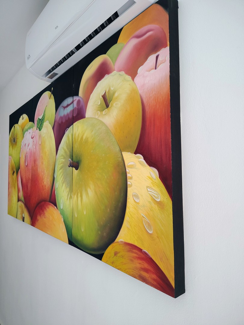 arte y antigüedades - Cuadro de manzanas de alta calidad visual 1