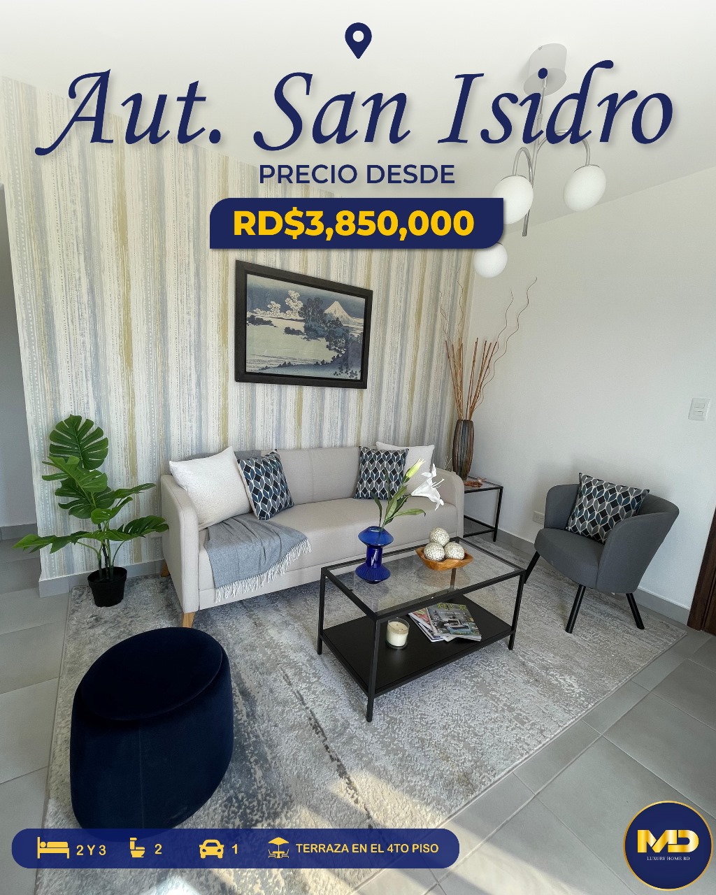 apartamentos - Apartamento en venta 4to piso con terraza privada en la Autopista de San isidro  0