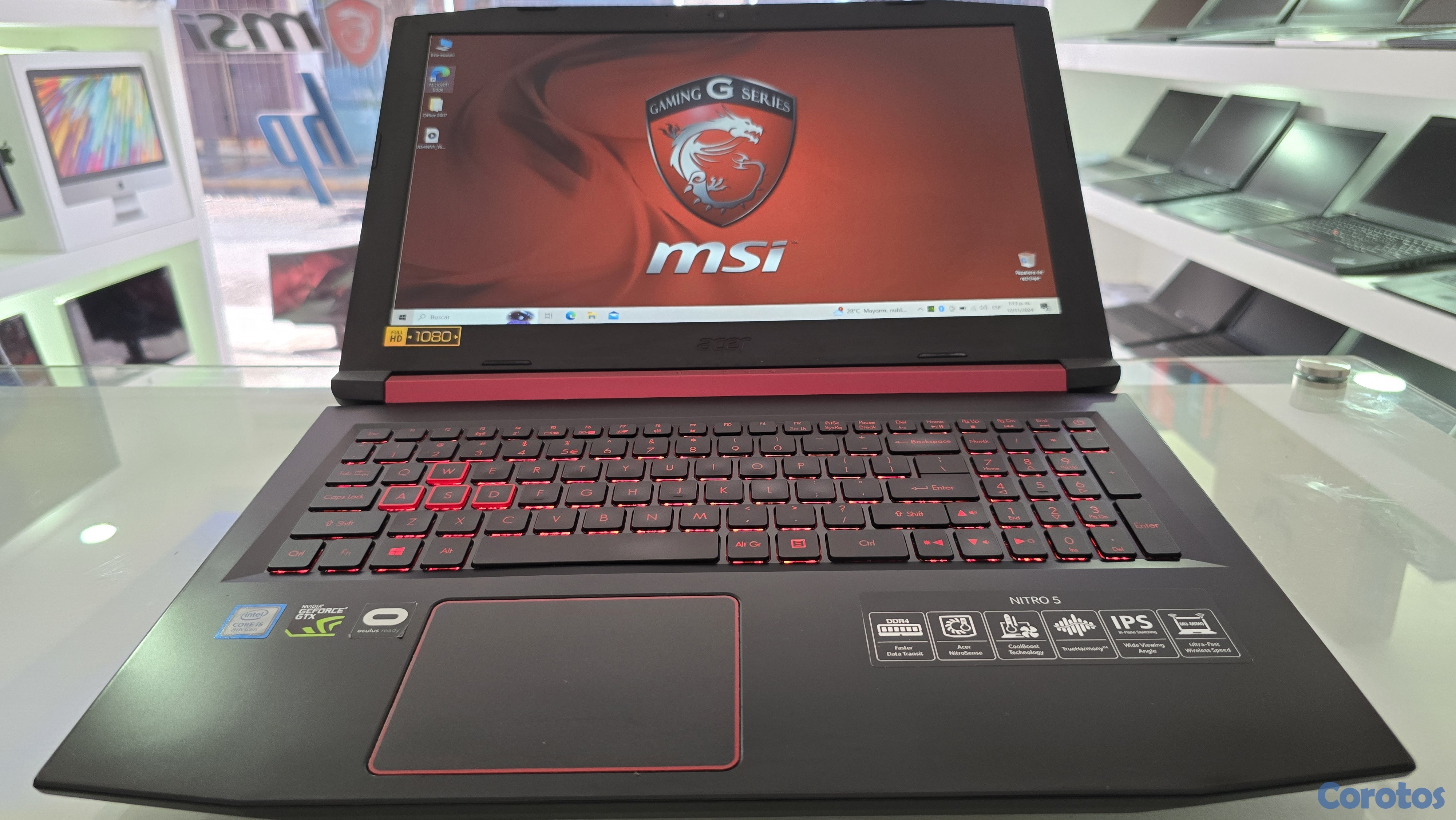 computadoras y laptops - laptop Acer Gamer Core i5 2.8ghz Ram 16gb ddr4 Disco 1000gb SSD Gtx 1050 4GB 1