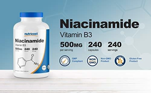 Salud y Equipamiento Médico - Nutricost Niacinamida (vitamina B3) 500 Mg, 240 Cápsulas - 3
