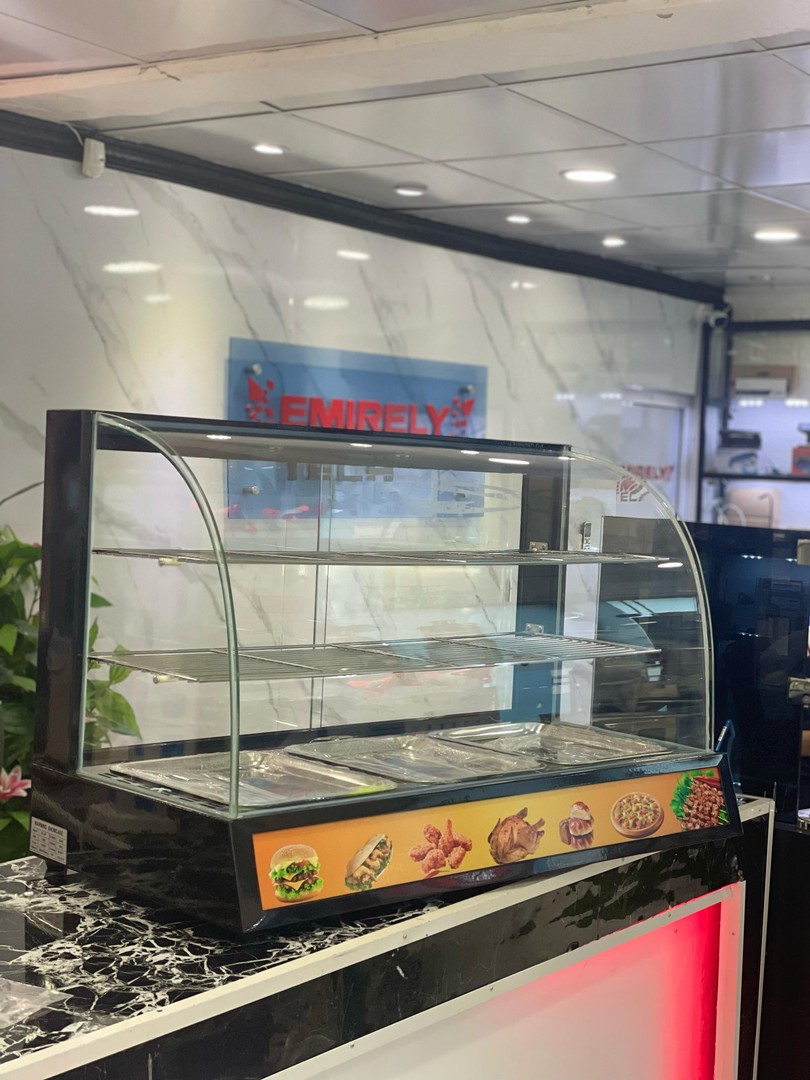 equipos profesionales - Vitrina exhibidora mostrador caliente de comida de 3 niveles 36 pulgadas 9