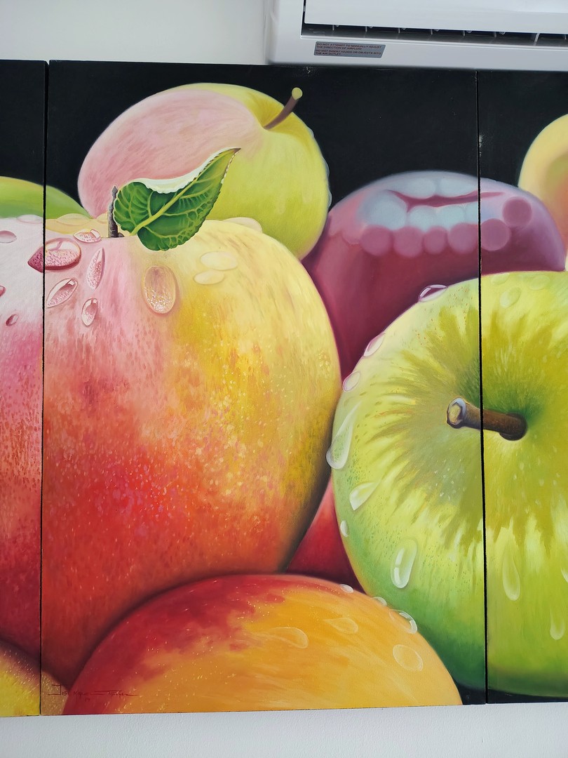 arte y antigüedades - Cuadro de manzanas de alta calidad visual 3