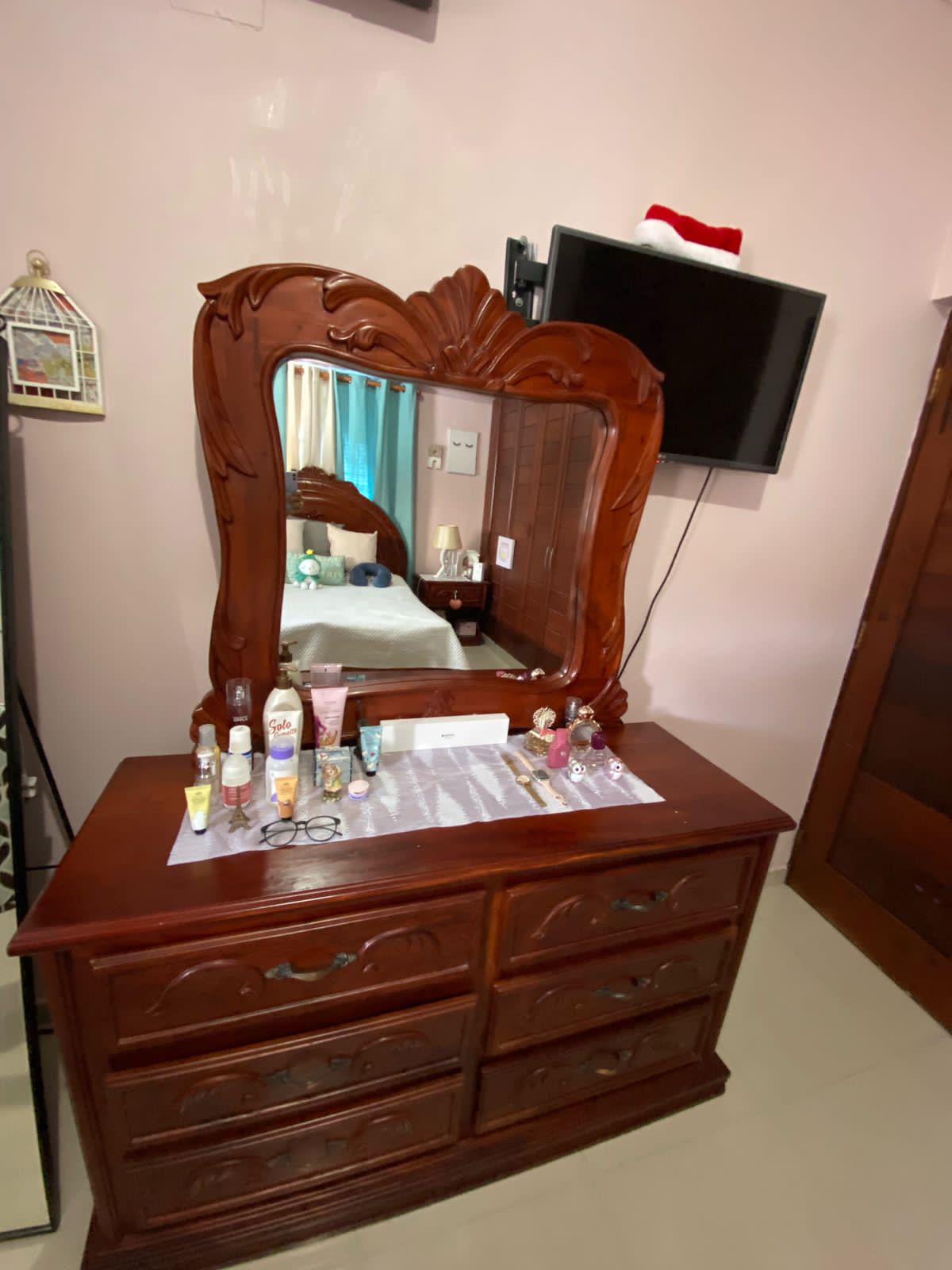 muebles y colchones - Juego de habitación en caoba 100% 5