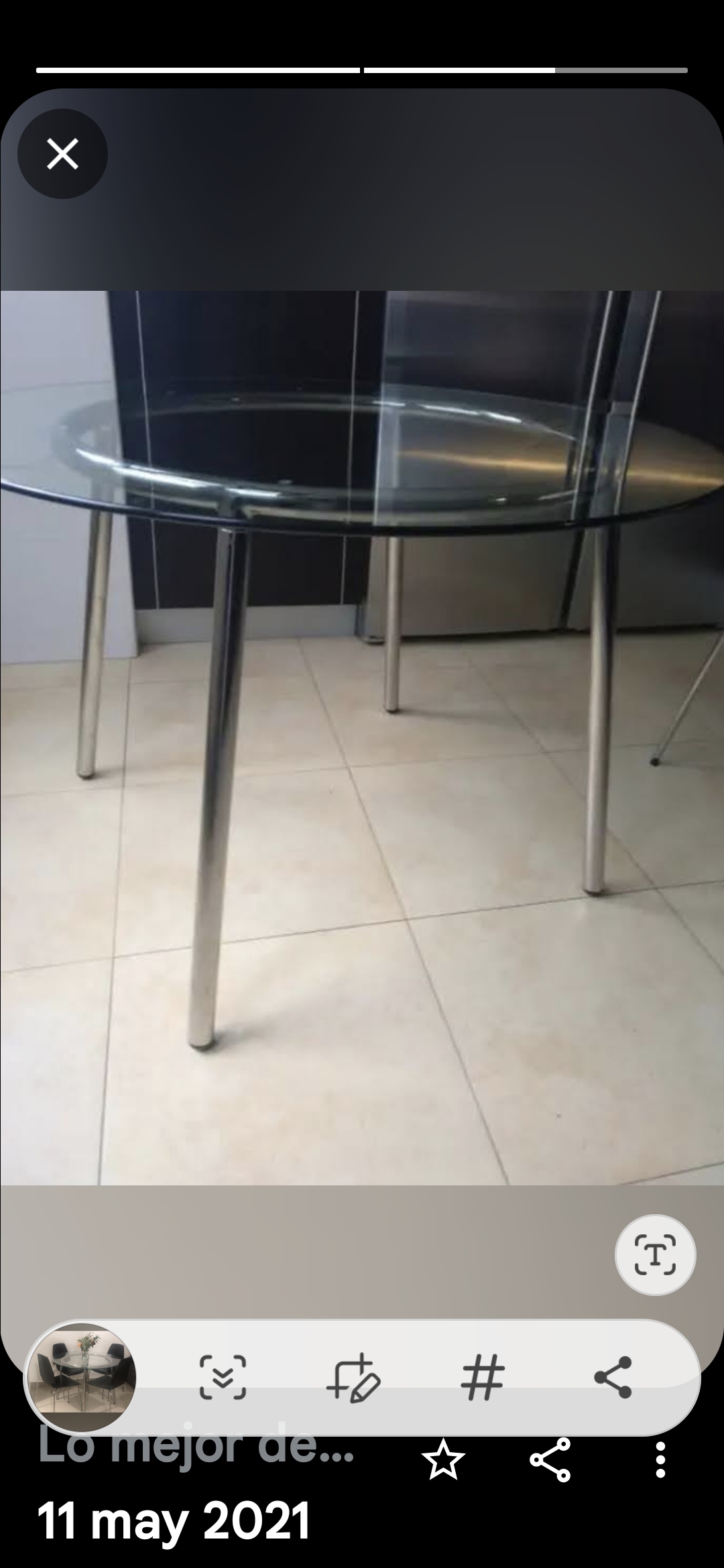 decoración y accesorios - Comedor  de 4 sillas de  cristal  1