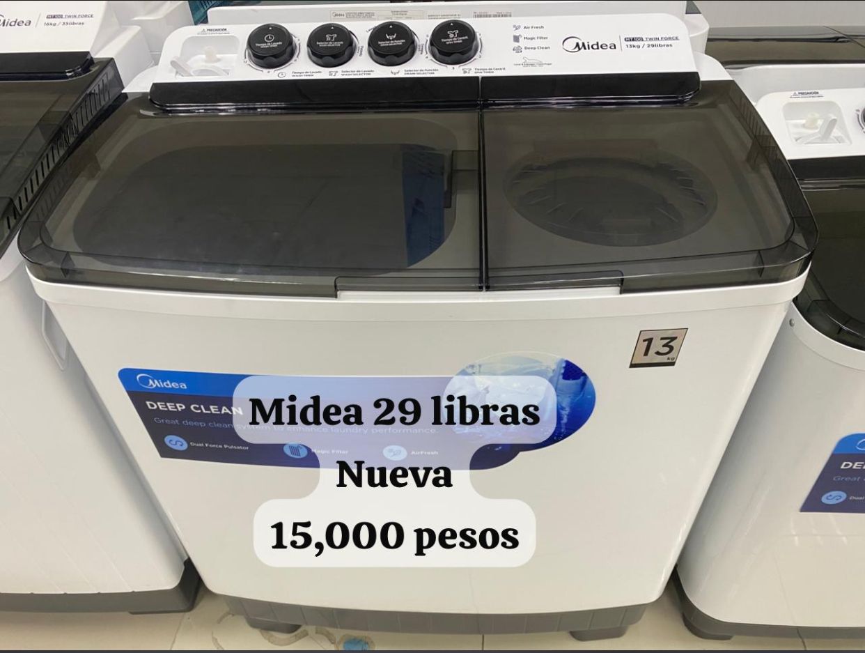 electrodomesticos - lavadora Midea nueva 29 libras 
con garantía 
envio disponible 
