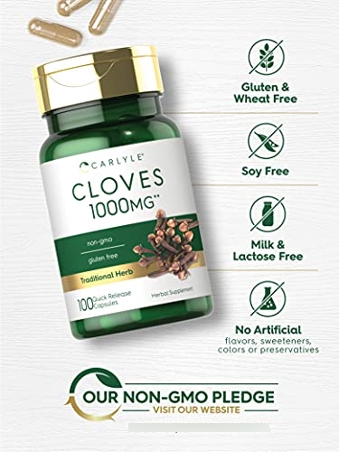 Salud y Equipamiento Médico - Suplemento De Clavo 1000mg 100cap Carlyle 4