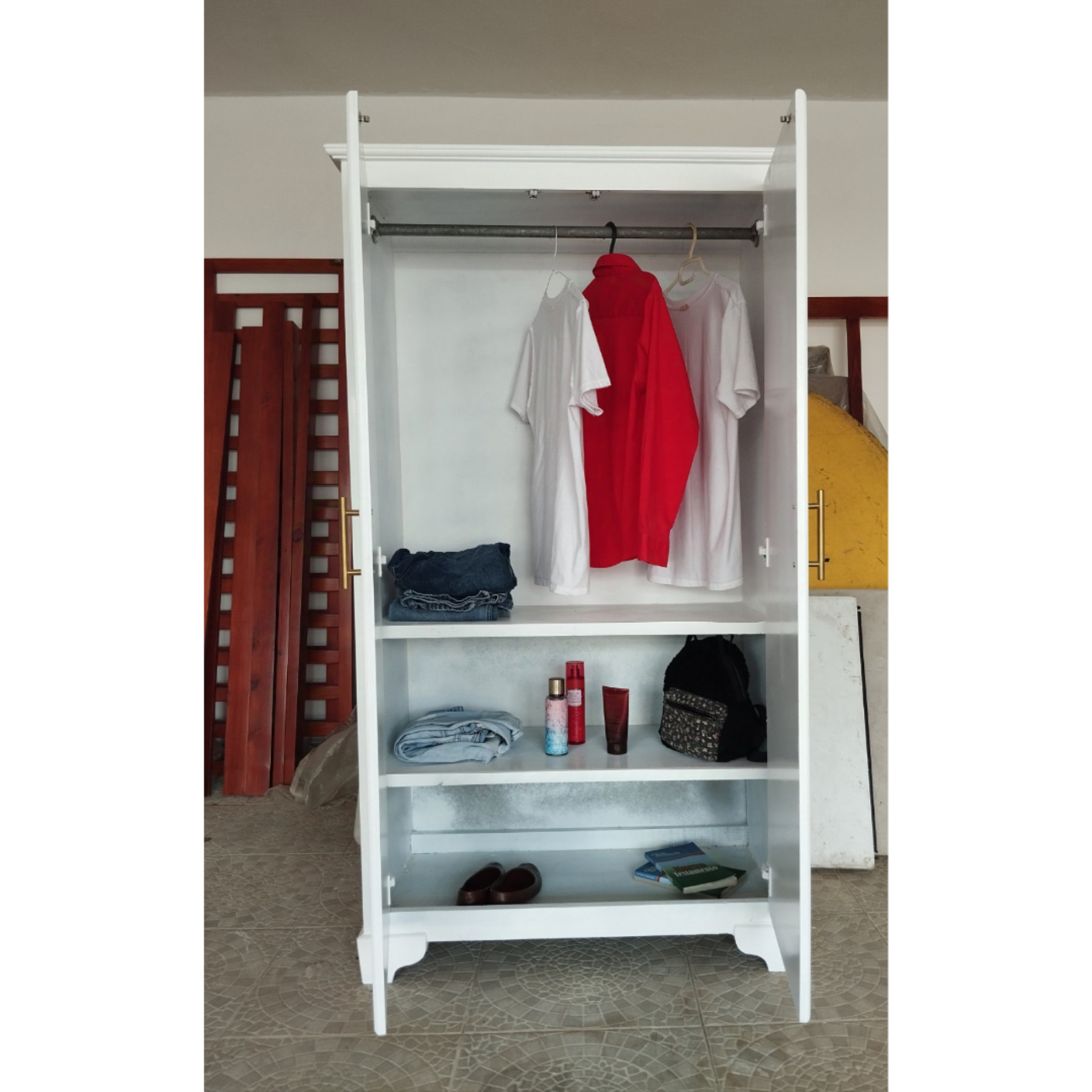 muebles y colchones - Ropero pequeño blanco 