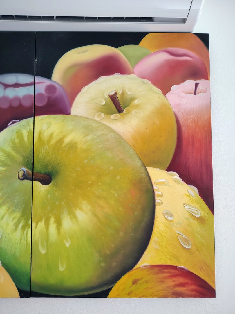 arte y antigüedades - Cuadro de manzanas de alta calidad visual 4