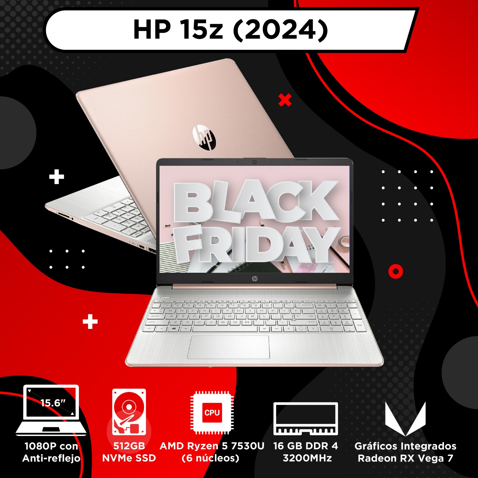 computadoras y laptops - HP 15z Laptop - Ryzen 5 7530U |16GB DDR4| Oferta