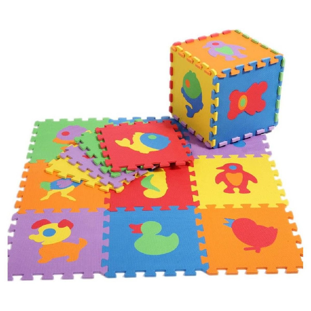 juguetes - Alfombra rompecabezas armable goma espuma foami goma eva 10 piezas bebe 1