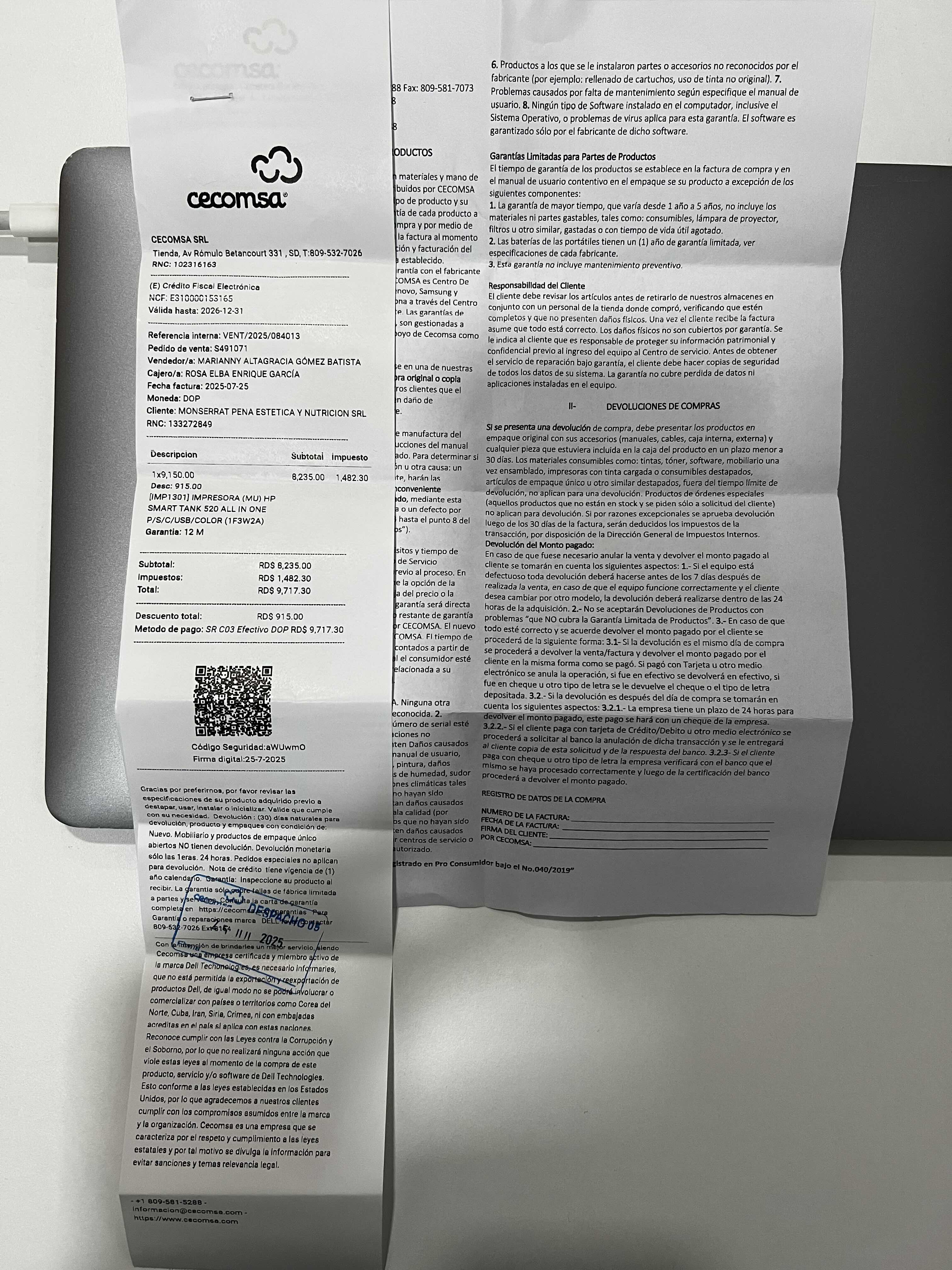 impresoras y scanners - HP SMART TANK 520 RD$9,000 1
