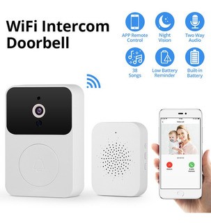 camaras y audio - Timbre inteligente con cámara wifi para puertas recargable 1