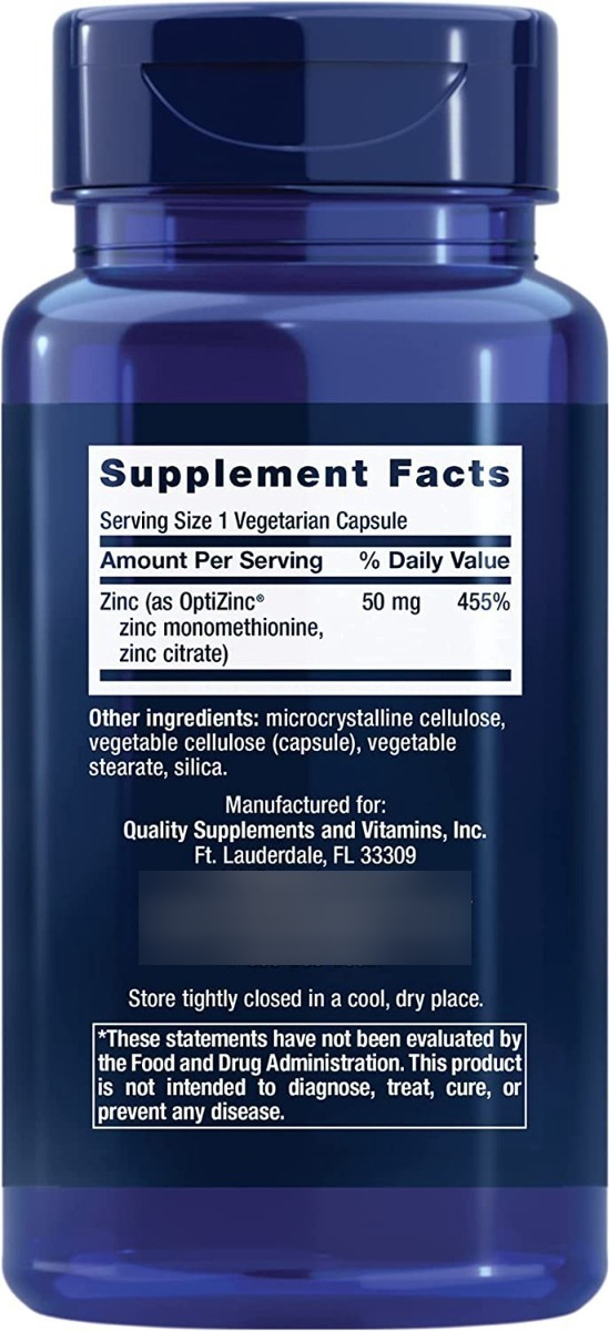 Salud y Equipamiento Médico - Zinc 90 Cap Life Extension 1