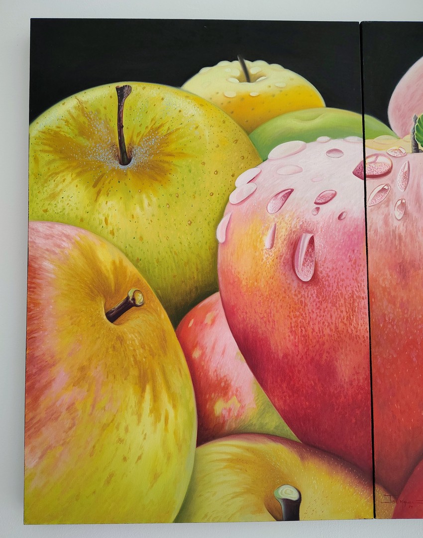 arte y antigüedades - Cuadro de manzanas de alta calidad visual 5