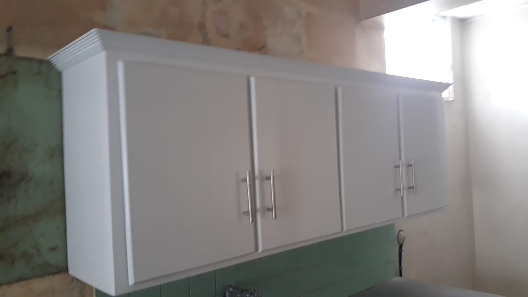 muebles y colchones - Gabinete de cocina en madera blanco (resistente a la carcoma y la humedad)  1