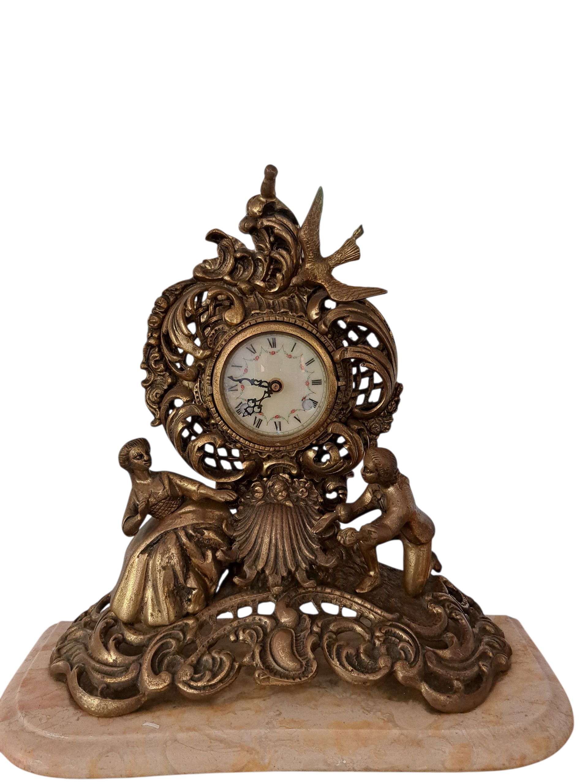 arte y antigüedades - JUEGO DE CANDELABROS Y RELOJ ANTIGUOS DE BRONCE Y  1