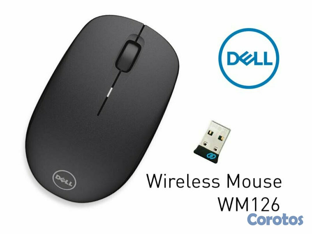 computadoras y laptops - MOUSE DELL INALAMBRICA  WM126-BK WIRELESS RECEIVER BLACK.