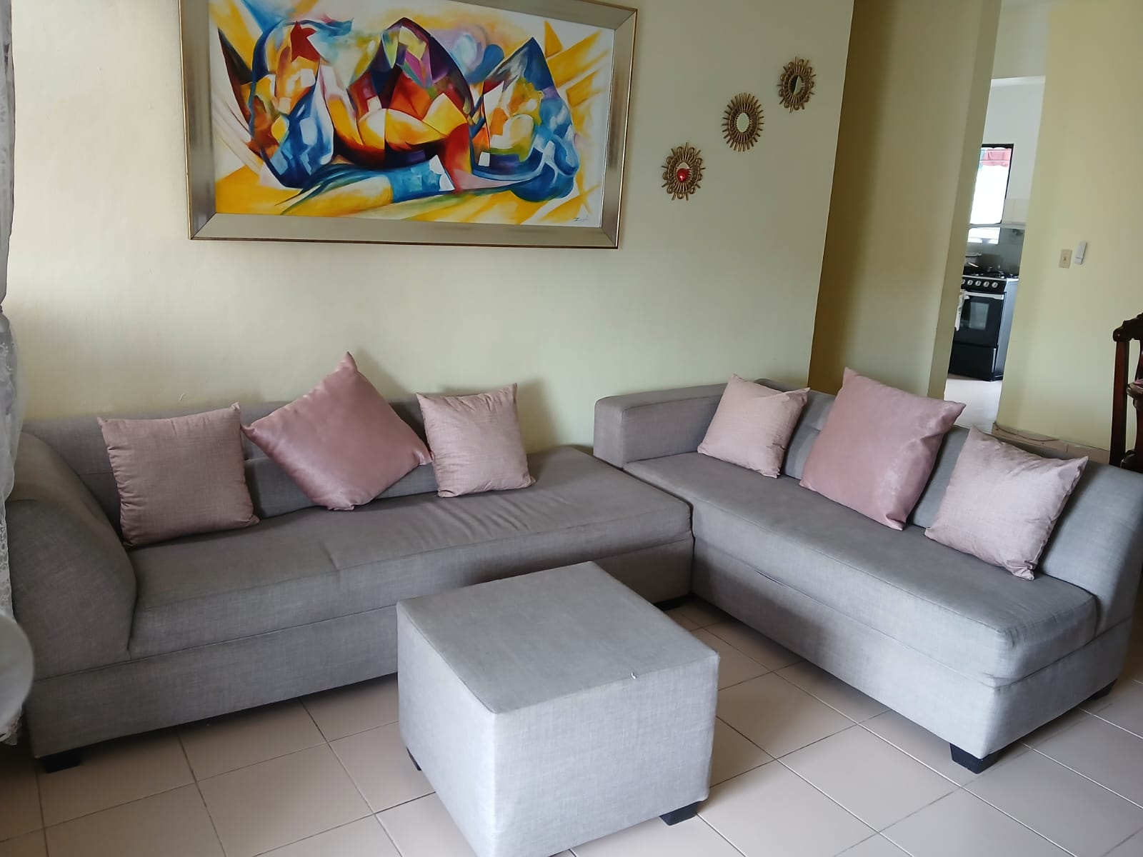 muebles y colchones - Vendo Juego de sala tipo L en excelentes condiciones y barato  1